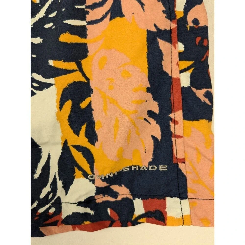 Columbia‎ PFG Fishing Shorts Mens XL Multi-Color Tropical Leaf Omni-Shade 6